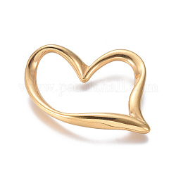304 anelli del cuore in acciaio inox di collegamento, oro, 37x34x4mm