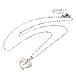 306 collana pendente in acciaio inossidabile da donna, delfino, 17.72 pollice (45 cm), ciondoli: 14.5x16mm.