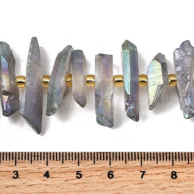 Гальванизировать природный кристалл кварца бусы пряди G-F800-B12-1