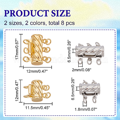 8 комплект 4 стилей латунных застежек KK-AR0002-89-1
