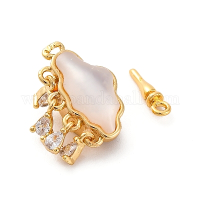 Латунные застежки из прозрачного кубического циркония с микропаве KK-P291-34G-1