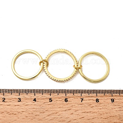 Латунные микро проложить пальцев кольца кубического циркония RJEW-P166-01B-G-1