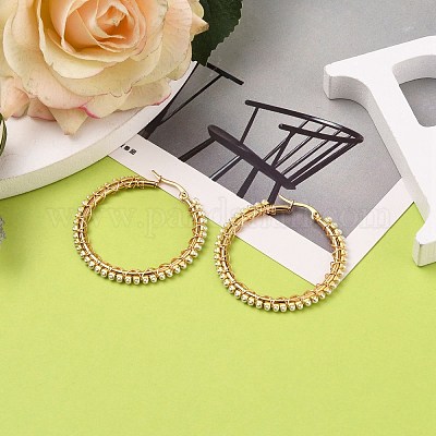 Серьги-кольца из нержавеющей стали 304 EJEW-JE04375-1