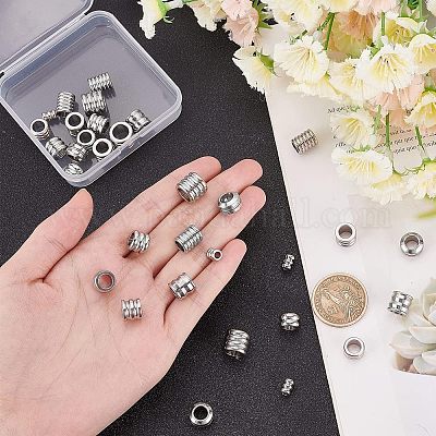 32 шт. 8 бусины из нержавеющей стали 201 STAS-UN0025-11-1