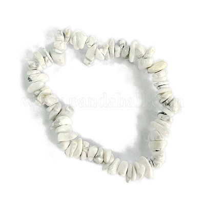 Pulseras del estiramiento Howlite naturales&nbsp;PW-WG56138-40-1