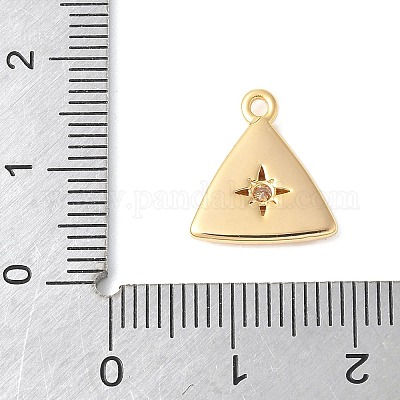 Латунные микропаве прозрачные подвески с фианитом KK-U064-08G-1