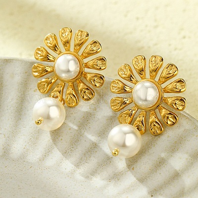 Серьги-гвоздики из нержавеющей стали 304 EJEW-Z063-04G-1