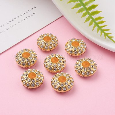 Бусины из сплава и страза RSB065-G-1