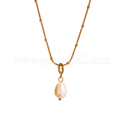 Простые и элегантные ожерелья с подвеской из натурального пресноводного жемчуга «картошка» TT0391-1
