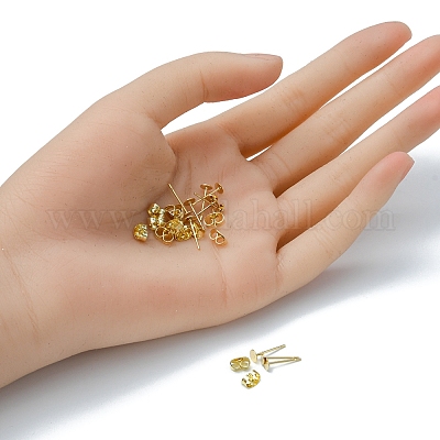 20 шт. фурнитура для сережек-гвоздиков из нержавеющей стали 304 STAS-YW0001-42F-1