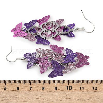 Серьги-бабочки из нержавеющей стали 430 EJEW-A137-05P-02-1