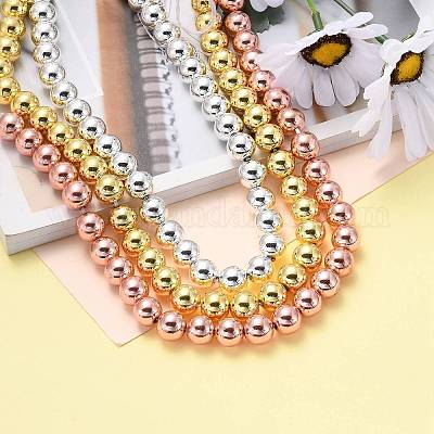 Гальванизировать немагнитных синтетический гематит бисер пряди G-L485-01E-M-1