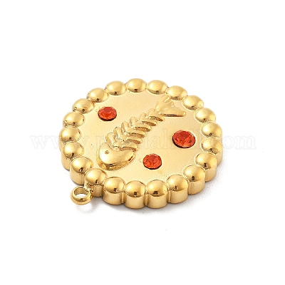 Подвески из нержавеющей стали 304 со стразами STAS-L283-52G-1