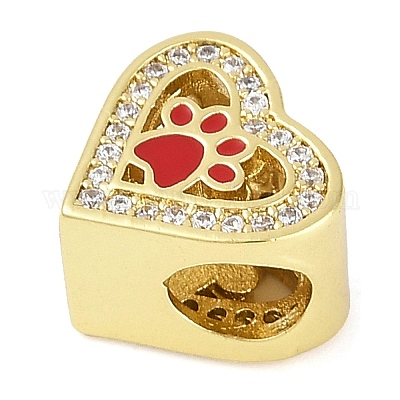 Реечное покрытие латунь микро паве кубический цирконий европейские бусины KK-P287-43G-01-1