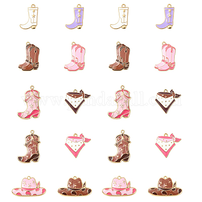 10 шт. 10 стиля подвески из сплава и эмали в стиле ковбоев на западе ENAM-YW0004-50-1