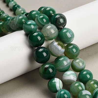 Нити из натуральных полосчатых бусин агата G-P589-A01-01E-1