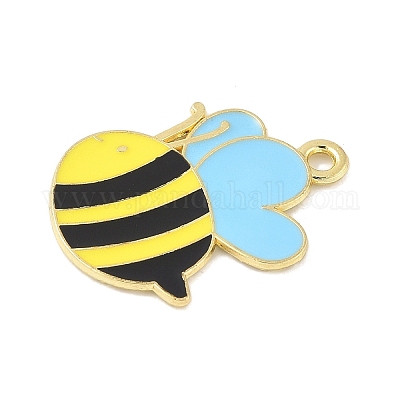 Эмалевые подвески из сплава на тему пчел FIND-M083-06M-G-1