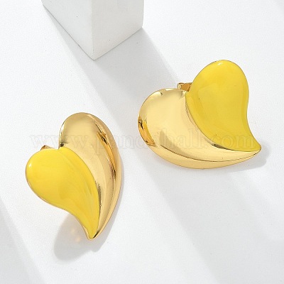 Серьги-гвоздики в форме сердца из нержавеющей стали 304 EJEW-A130-01G-02-1