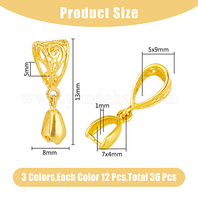 36 шт. 3-цветная филигранная стойка с покрытием из латуни для ледоруба KK-HY0001-83-1