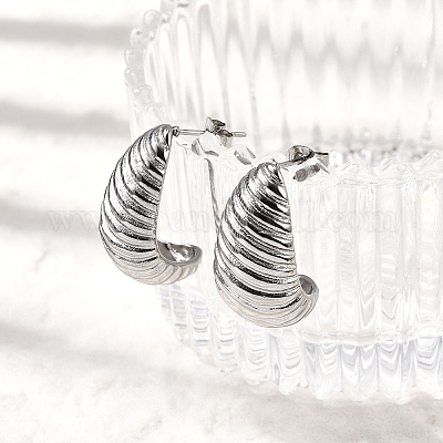 Серьги-гвоздики из нержавеющей стали 304 EJEW-F381-01B-P-1