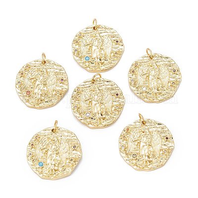 Латунные микро проложить кубического циркония подвески ZIRC-J040-45G-1