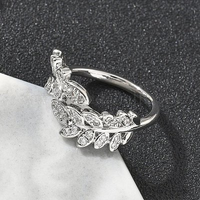 Манжеты из латуни с микро паве кубический цирконий для женщин RJEW-D322-05P-1