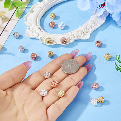 18 шт. 6 стиля стойка гальванопокрытие латунь паве прозрачные кубические циркониевые бусины KK-TA0002-02-1