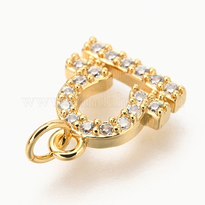 Латунные микропаве прозрачные кубические циркониевые подвески ZIRC-O036-30G-I-1