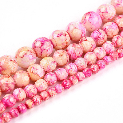 Выпечка окрашенные стеклянные бусины пряди X1-DGLA-N003-6mm-A01-1