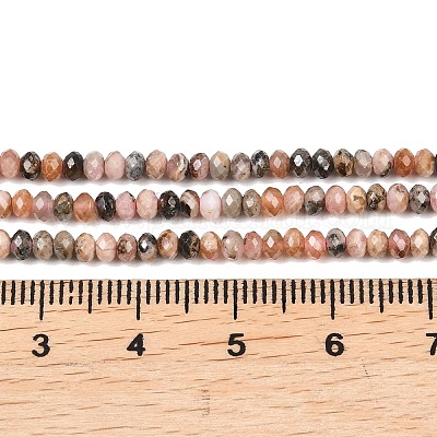 Натуральные бусины из родонита&nbsp;G-B175-A17-2x3mm-1