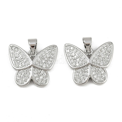 Латунные микропаве прозрачные подвески с фианитом KK-C109-01P-1