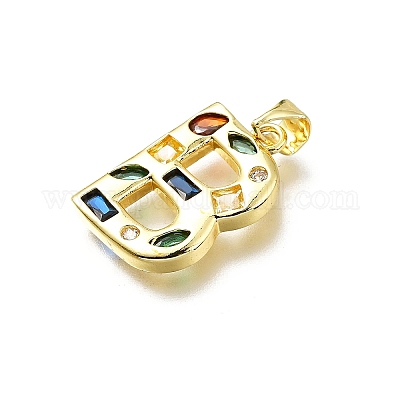 Латунные микропаве прозрачные подвески с фианитом KK-G521-01G-B-01-1