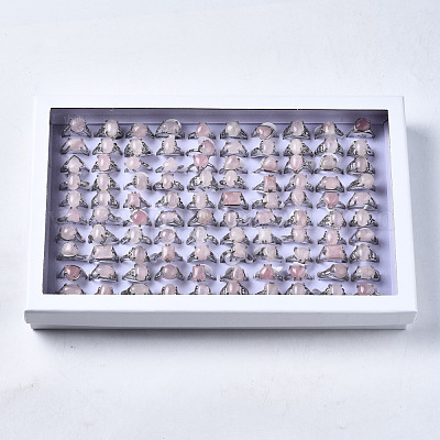 Природного розового кварца кольца G-S242-09-B-1