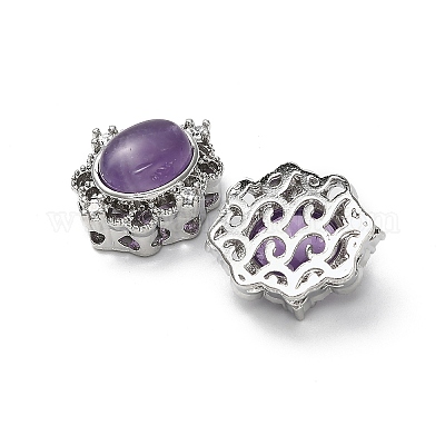 Латунные многорядные звенья из натурального аметиста KK-D366-01P-E-1