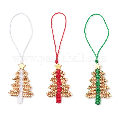 3 шт. подвеска на елку из стеклянных бусин HJEW-MZ00373-1