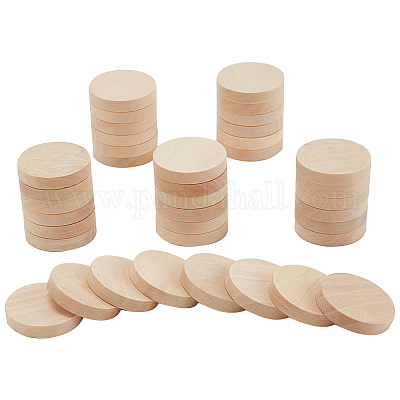 50шт кабошоны из неокрашенного дерева WOOD-WH0125-09C-1