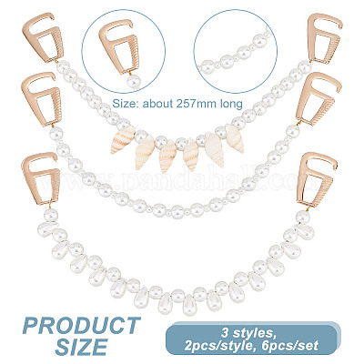 Цепочка для украшения обуви из стеклянного жемчуга и бисера FIND-GO00007-1