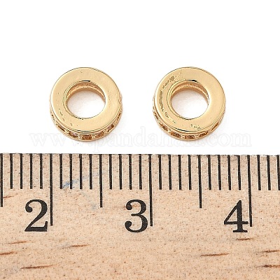 Латунные микро проложить кубического циркония бусы KK-S350-06G-1