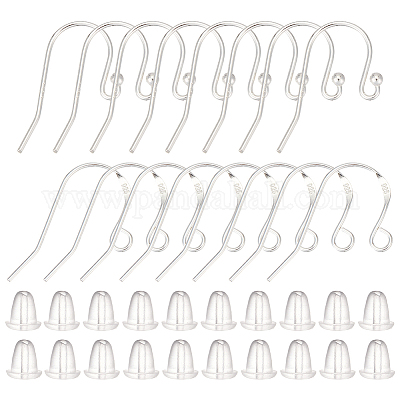 16 шт. 2 стиля 925 крючка для сережек из стерлингового серебра STER-ME0001-23-1