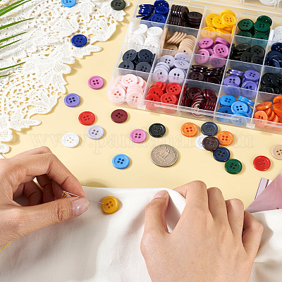 320 шт. 20 цвета пуговицы из смолы с 4 отверстиями BUTT-TA0001-29D-1