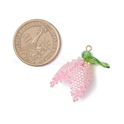 Подвески-розы из стеклянных бус PALLOY-MZ01064-1