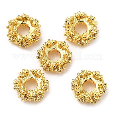 Стойки обшивки латунь микро проложить кубического циркония бусы KK-A186-01C-G-1