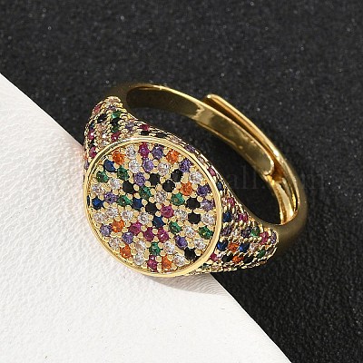 Манжеты из латуни с микро паве кубический цирконий для женщин RJEW-A069-13G-01-1