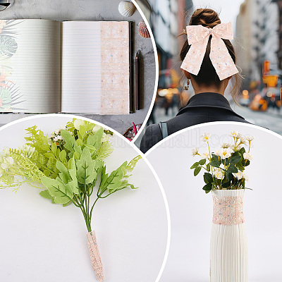 5 ярд полиэстеровых цветочных кружевных лент с пайетками OCOR-GF0005-24D-1