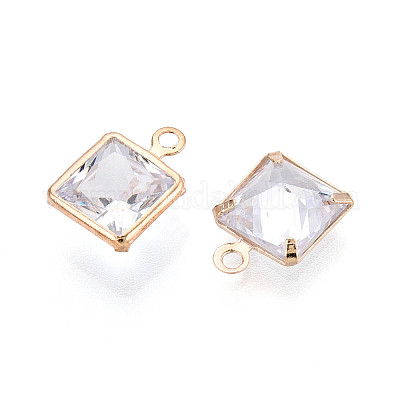 Подвески из латуни с прозрачным фианитом ZIRC-T017-04KCG-1