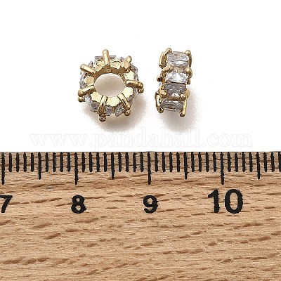 Латунь микропаве прозрачный кубический цирконий европейский бисер KK-Z126-13G-1