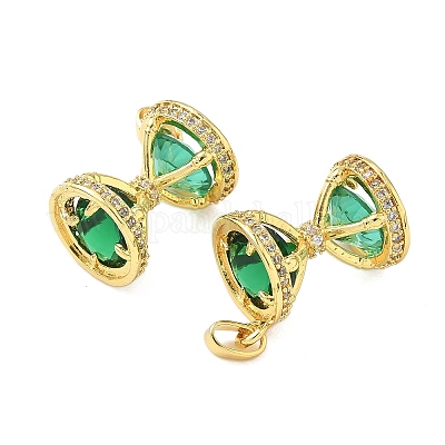 Латунные микропаве прозрачные подвески с фианитом KK-B139-04G-02-1