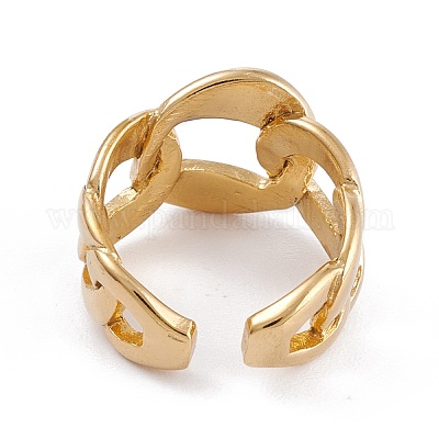 Кольца для пальцев из нержавеющей стали 304 с ионным покрытием (IP) унисекс RJEW-K233-26G-1