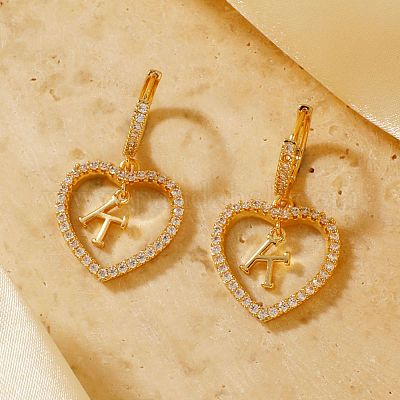 Латунные серьги-кольца в форме сердца BR9605-6-1