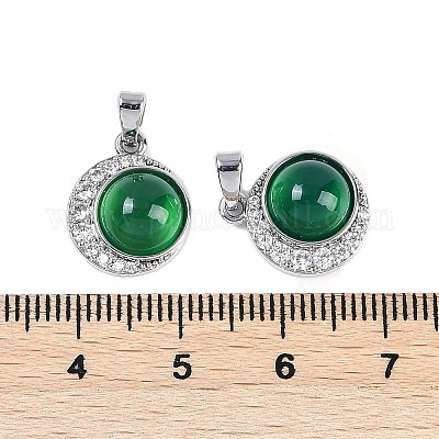 Подвески из натурального зеленого оникса-агата (окрашенного и нагретого) KK-U043-53P-02-1